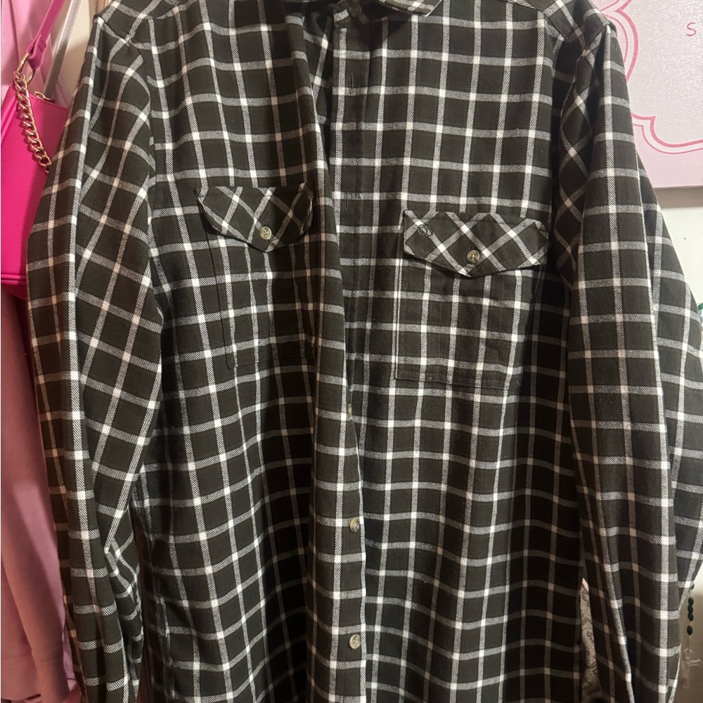 Craghoppers Olive and White Checkered Shirt